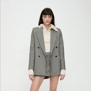 Zara Tailored Plaid Blazer